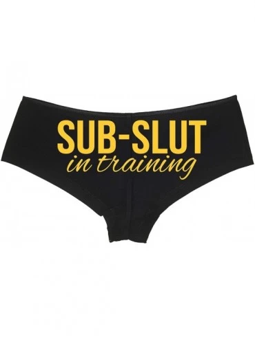 Panties Sub Slut in Training Submissive Black Boyshort Sexy DDLG BDSM - Yellow - CN18NURK4XT $13.18