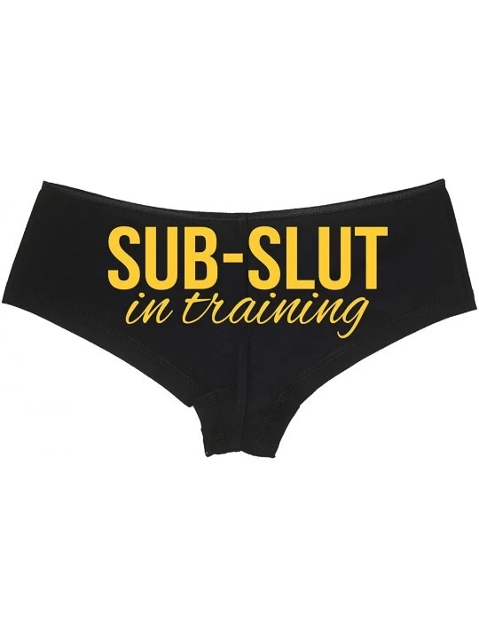 Panties Sub Slut in Training Submissive Black Boyshort Sexy DDLG BDSM - Yellow - CN18NURK4XT $13.18