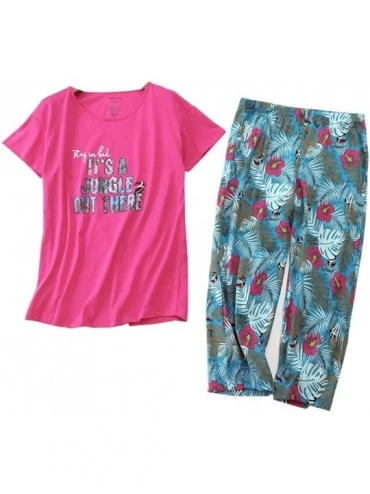 Sets Women's Sleepwear Tops with Capri Pants Pajama Sets - Feather - CW18SIZERTD $42.64