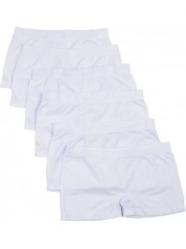 Panties Women's Seamless Stretch Boy Short Panties (6 Pack) - White - CW18S64G0CX $16.75