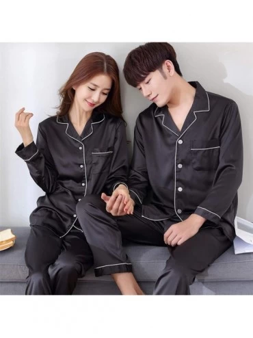 Sleep Sets Woman Man Pajamas Set Sleepwear Couple Pajamas Satin Nightwear Long Sleeve Homewear Leisure Home Cloth - Men 006 -...
