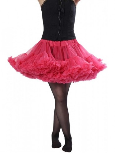 Slips Alyse Luxury Chiffon Adult Petticoat Slip- Adjustable Waist - Raspberry - CC11FP5CPCN $83.70