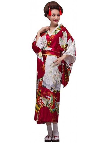 Robes Women's Kimono Robe Japanese Dress Photography Cosplay Costume 8 Colors - Wine - CL18Y3M6O6I $23.98