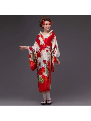 Robes Women's Kimono Robe Japanese Dress Photography Cosplay Costume 8 Colors - Wine - CL18Y3M6O6I $23.98