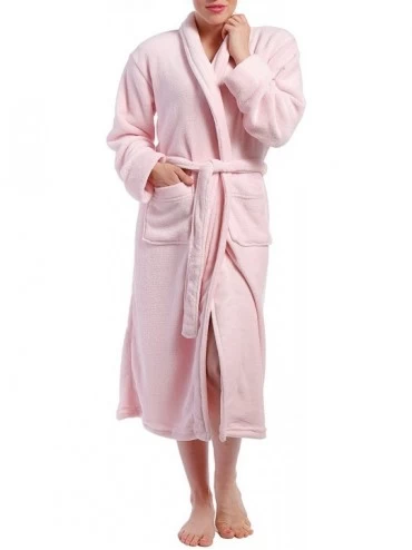 Robes Twin Boat Women's Coral Fleece Plush Robe - Pink - C212245M0DZ $53.50