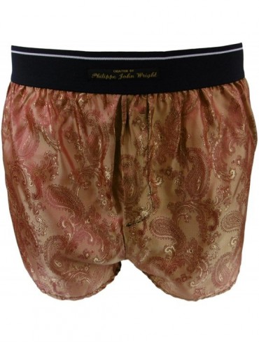 Boxers Silky Paisley Boxer Shorts Made in France - Coral - CV12NEW4S07 $33.34