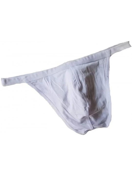G-Strings & Thongs Personal Men Thongs Cotton Bikini G-Strings and Jocks Tanga Underpants Man Shorts Exotic T-Back S-L - Whit...