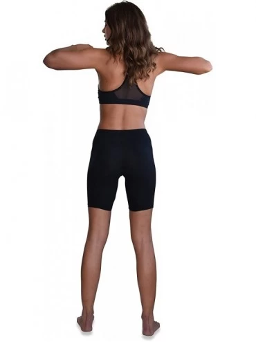 Panties Slip Shorts | 3-Pack Bike Shorts | Semi-Sheer Cotton Spandex Stretch Boyshorts for Yoga/Workouts - 3 Pack-black - CU1...