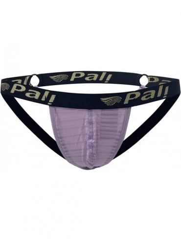 G-Strings & Thongs Sexy Men's Hybrid Thong & Jockstrap Underwear Nylon Jock Strap - Purple - CR197SCNI6M $28.70