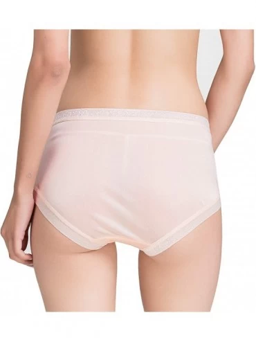 Panties Women's Pure Mulberry Silk Mid-Rise Underwear Briefs - Nude - CF18YH924U2 $16.07