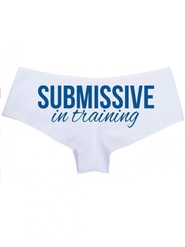 Panties Submissive in Training Sub Slut White Sexy Boyshort DDLG BDSM - Royal Blue - CL18NUUQ90Q $16.47