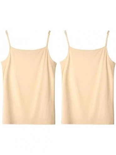 Camisoles & Tanks Womens Basic Solid Color Adjustable Vest Spaghetti Strap Tank Top Camisole (White) - Size M - Skin - CF197T...