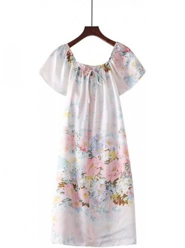 Nightgowns & Sleepshirts 100% Pure Mulberry Silk Nightgown Classic Nightwear Sleepwear - 3 - C612E5KOTGD $65.27
