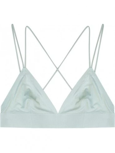 Bras Bralette Seamless Material of Really Soft Sexy Cross Straps Triangle Cups - Green - CJ187Q80XMO $12.88