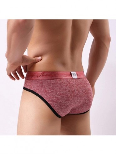 Briefs Bulge Pouch for Men-Sexy Elephant Nose Bomboo Bikini Long Contour Knickers Triangle Underwear Breathable Briefs - Red ...