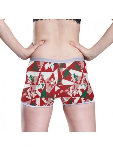 Panties Boyshort Panties Women's Patriotic Retro Classic American Flag Soft Underwear Briefs - Polygonal Winter Bear Deer - C...