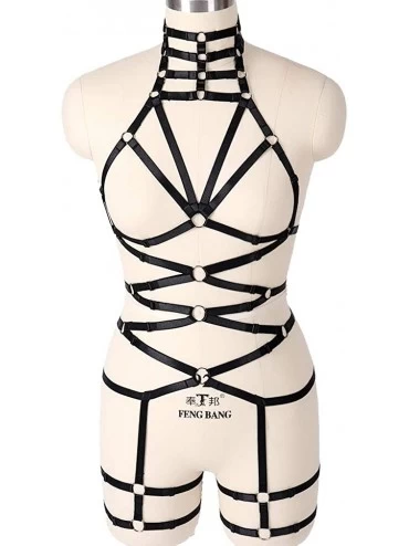 Garters & Garter Belts Female Body Harness Bra Garter Soft Hollow Carnival Dance Accessories Punk Gothic Adjustable Belt(0004...