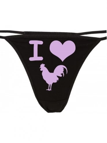 Panties I Love Cock Thong Panties - I Heart Cock Underwear - for Hot Wife - Rooster pic - The Panty Game Gift - Lavender - C7...