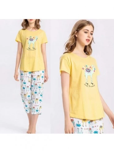Sets Women's Sleepwear Tops with Capri Pants Pajama Sets - Hump Day - CU18Q7GZN6L $18.08