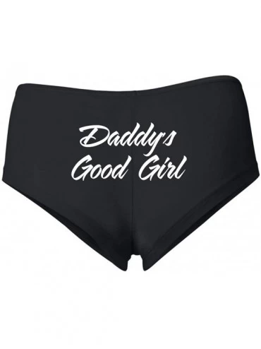 Panties Cum in Me Daddy Sexy Naughty Slutty Women's Cotton Spandex Booty Shorts - Black-good Girl - CF1988DDZLR $30.39