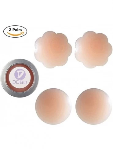 Accessories Womens Silicone Pasties Adhesive Bra 2/4 Pair Invisible Silicone Nipple Cover - 2round & 2flower( 2.65" Diameter)...