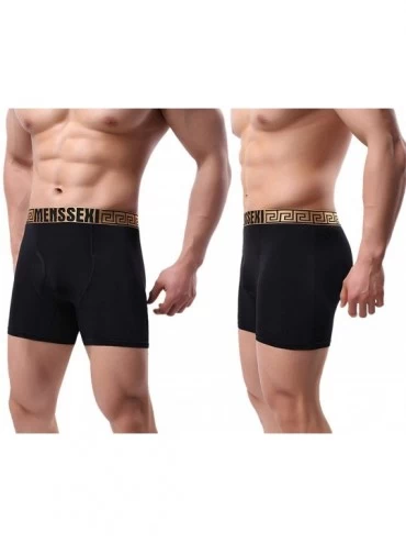 Boxer Briefs Men's Boxer Briefs Ice Silk Underwear Open Fly with Pouch - Black - CE18SMUHXO0 $11.68