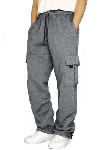 Sleep Bottoms Men's Athletic Workout Pants Fitness Tapered Joggers Track Sweatpants - 3- Gray - C8190ZXMOYS $22.56