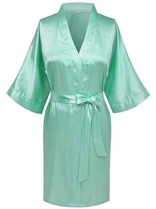 Robes Women's Satin Wedding Kimono Bride Robe.Sleepwear Bridesmaid Robes Pajamas Bathrobe Nightgown Spa Very Beautiful- Light...
