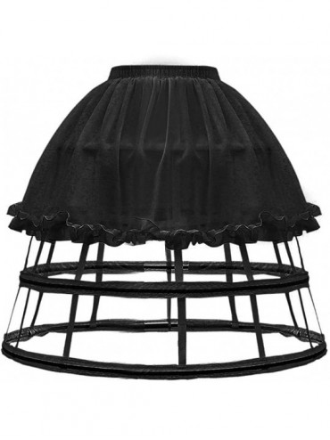Slips Womens Victorian Vintage Petticoats - Wedding Bridal Ruffles Underskirt Slips Underskirt Pettiskirts Tulle Skirt - Blac...