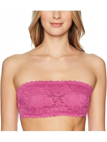 Bras Women's Inner Wire Support Lace Bandeau Bra (for A-C cups) - Tropical Peach - CC188T7W075 $33.90