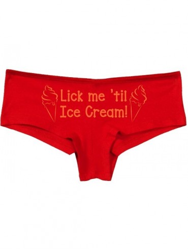 Panties Lick Me 'Til Ice Cream Boy Short Panties - Lick Me Until I Scream Boyshort Underwear - Orange - CO18SO0R8M9 $28.18