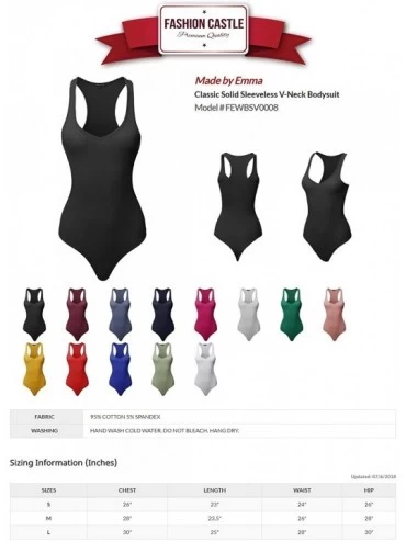 Shapewear Women's Classic Solid Sleeveless V-Neck Bodysuit - Fewbsv0008 Grape - CT18ZG7HN67 $11.14