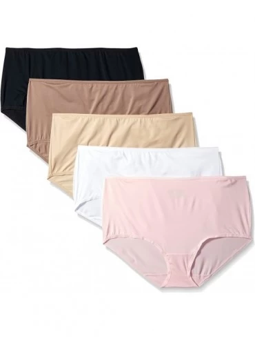 Panties Women's 5 Pack Microfiber Brief Panties- Assorted- 8 - CX12MX1BYAG $35.73