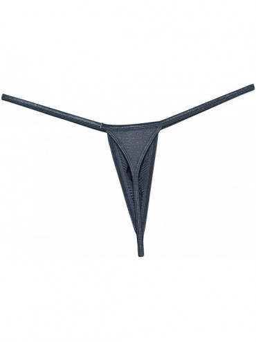 G-Strings & Thongs Sexy Men's Bulge Thong Underwear Shiny G-String Hipster Tangas Micro T-Back - Grey - CZ196I60D6W $22.51