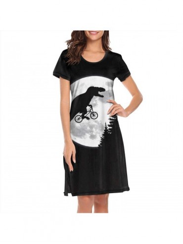 Nightgowns & Sleepshirts Nightgown Womens Night Shirt for Sleeping Sleepwear Short Sleeve Shirts - White-28 - CP19CGHS5Q4 $60.45
