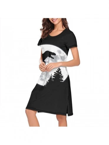 Nightgowns & Sleepshirts Nightgown Womens Night Shirt for Sleeping Sleepwear Short Sleeve Shirts - White-28 - CP19CGHS5Q4 $26.87