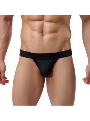 Briefs Men's Briefs Pack Soft Bulge Bikini Sexy Underwear - 1-pack Black - C717YOAOSGY $18.93