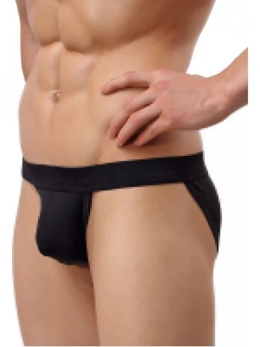 Briefs Men's Briefs Pack Soft Bulge Bikini Sexy Underwear - 1-pack Black - C717YOAOSGY $10.08