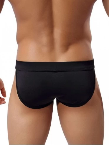 Briefs Men's Briefs Pack Soft Bulge Bikini Sexy Underwear - 1-pack Black - C717YOAOSGY $10.08