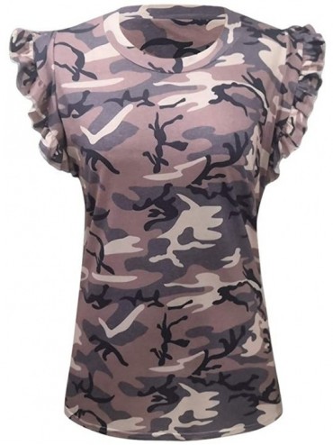 Thermal Underwear Womens Leopard Pocket Tank T Shirt Crews Neck Sleeveless Patchwork BlouseTops - B-multicolor - CF1955QE4OK ...
