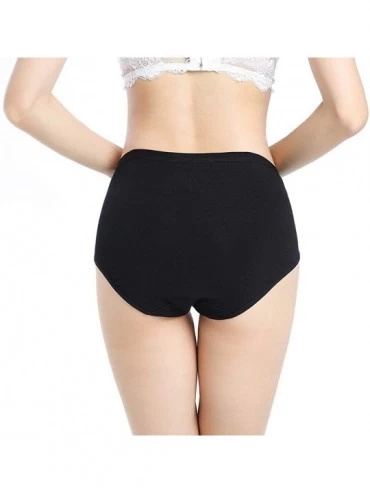 Panties Women Comfort Cotton Underwear Classic Full Coverage Breathable Briefs Panties Underpants Multipack - 6 Black - CC18L...