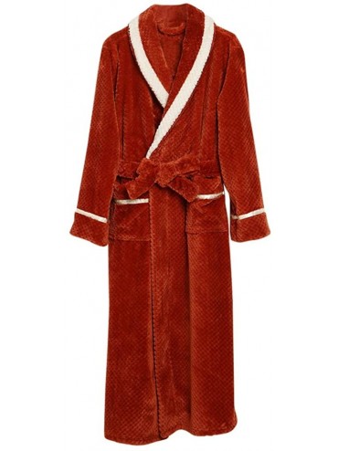 Robes Winter Robes for Women and Men- Couples Long Bathrobe Lover Nightgowns Coat Pajama Loungewear - Red - CG18ARMHU76 $52.89