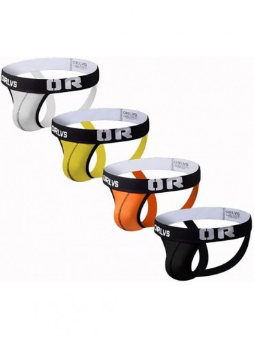 G-Strings & Thongs Men's Thong G-String Underwear Men's T-Back Thong G-String - White+orange+black+yellow - CY192D68NO4 $57.50