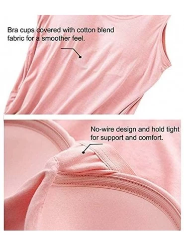 Slips Cozy Womens Modal Built in Padded Bra Full Slip Adjustable Spaghetti Strap Mini Cami Tank Dress Sleep and Lounge - Blac...