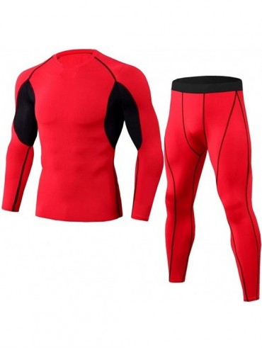Thermal Underwear Compression Suits for Men- Workout Sets Fitness Sports Yoga Tights Gym Training Long Sleeve Shirts+Leggings...