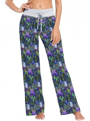 Bottoms Exotic Butterflies and Moths Colorful Irises Women's Pajama Pants Lounge Sleep Wear - Multi - CM19D3N9YO7 $44.53