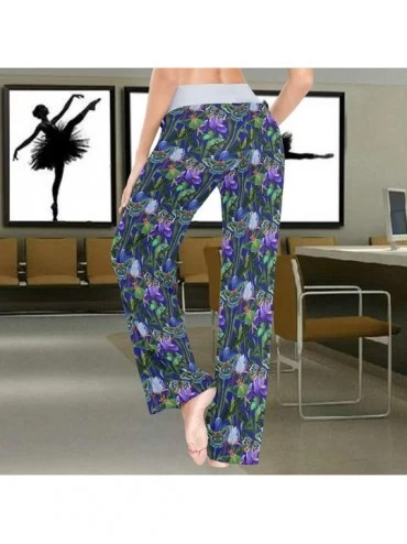 Bottoms Exotic Butterflies and Moths Colorful Irises Women's Pajama Pants Lounge Sleep Wear - Multi - CM19D3N9YO7 $21.97