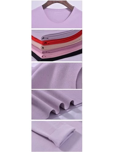 Thermal Underwear Women's Thermal Underwear Set Soft Warm Base Layer Set Long Johns Set - Gray Purple - CR1938I5IEQ $26.48