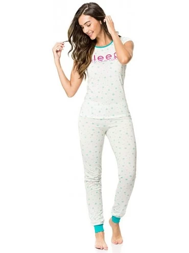 Sets Women Sexy Pajama Sleepwear Cami Tank Top Short Sleeve with Pants or Capris Set - Pants Sleep - CV18MGKUZG3 $49.13