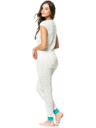 Sets Women Sexy Pajama Sleepwear Cami Tank Top Short Sleeve with Pants or Capris Set - Pants Sleep - CV18MGKUZG3 $24.56